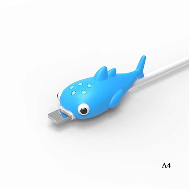 Søte tegneserier dyr bite kabel databeskytter fisk dinosaur hund shaper kabel opptrekker arrangør iphone ipad datalinje beskyttelse: Rosa