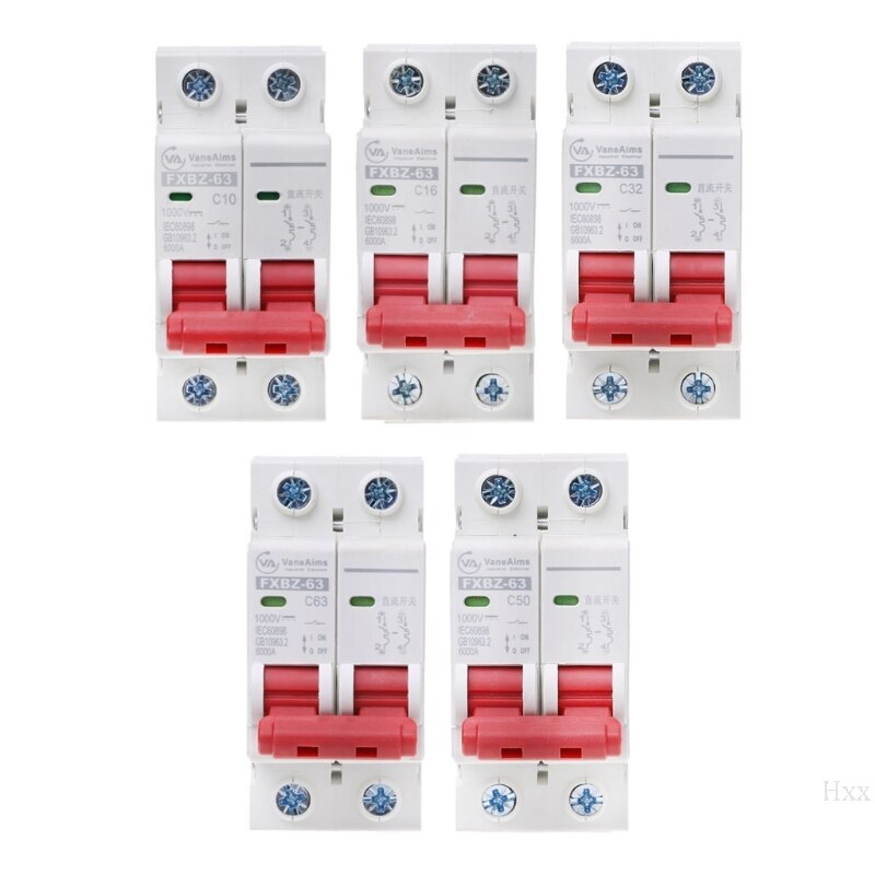 2p dc 1000v solcelle mini strømbryter 10a/16a/32a/50a/63a dc fotovoltaiske mcb ootdty