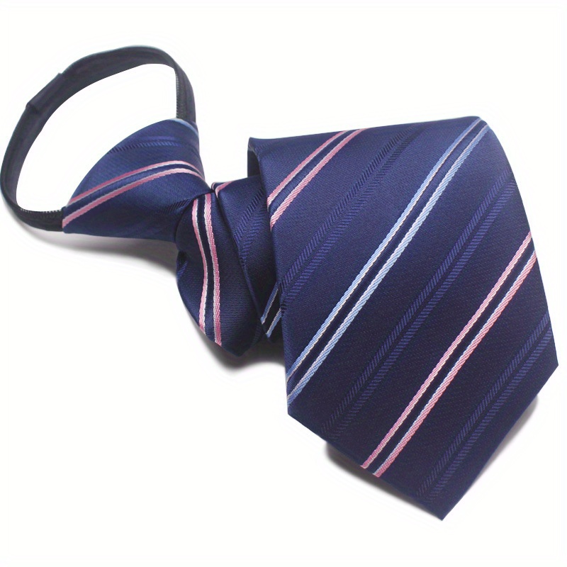 Easy Pull Lazy Tie 1pc 7CM/2.75inch Convenient Tie Business Leisure Navy Blue Series: green