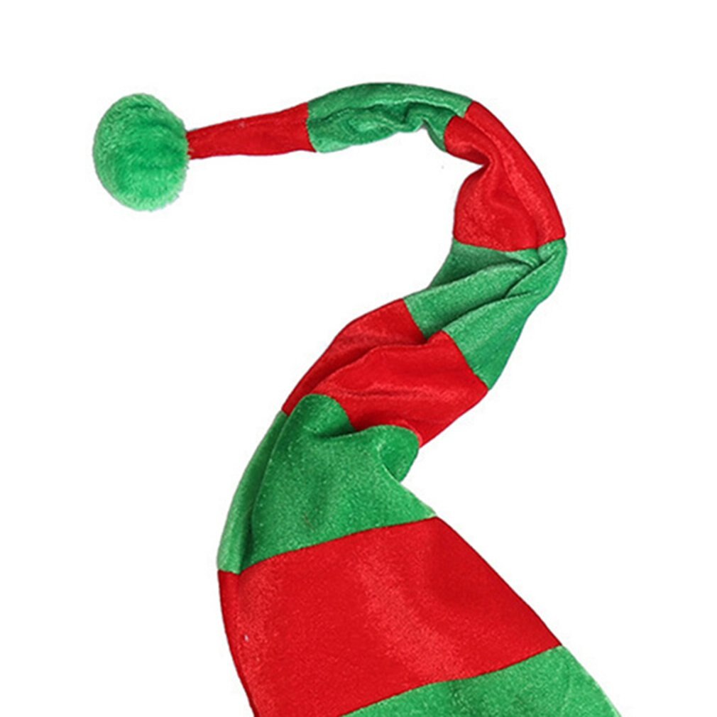 Xmas Santa Hat Novelty Funny Long Bendable Striped Plush Christmas Clown Hat for Theme Photo Props Xmas Party Favor