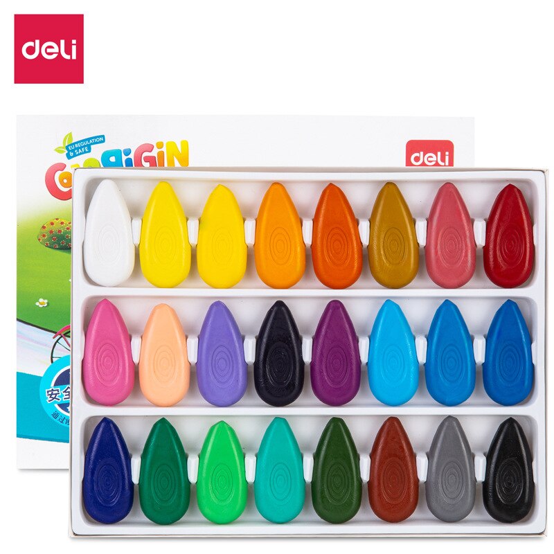 DeLi Water Crayons Children Wax Caryon Kindergarten Baby 12 Colors Graffiti Brush Coloring Pen Art Paintbrush