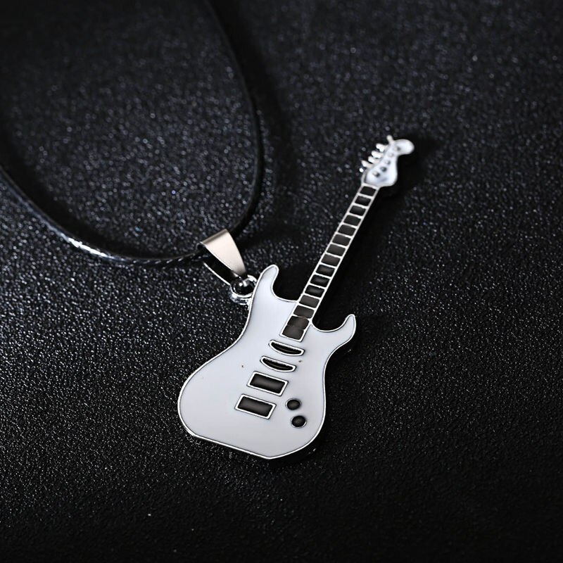 Edelstahl Gitarre Anhänger Halskette Für Männer Punk Frauen Seil Kette 13 Stile Junge Weibliche Partei Schmuck Halsband
