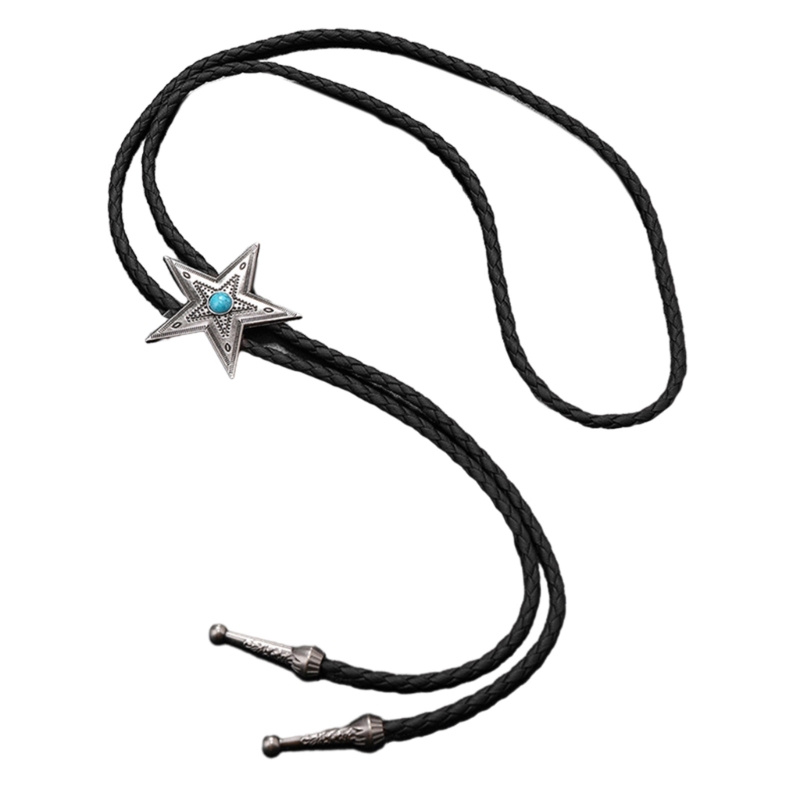 Estrella Cordón Corbata Bolo Corbata Estrella Corbata Collar Occidental: Negro