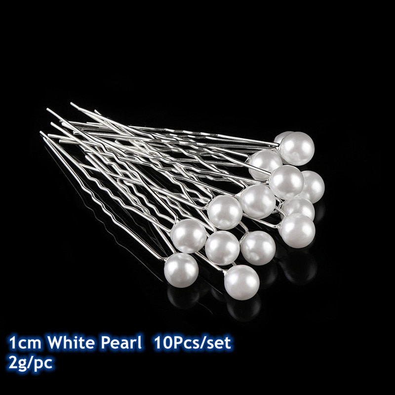 Presilha de cabelo de pérolas, presilhas com pérolas brancas para cabelo, acessórios de casamento para mulheres, ferramentas de estilo de cabelo 10 pçs/lote: White Pearl   10Pcs