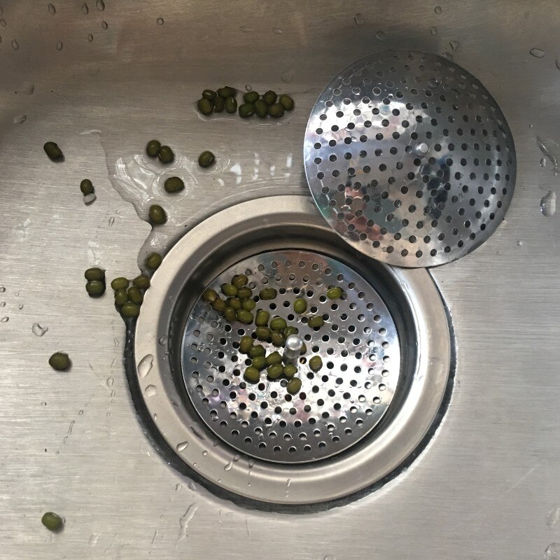 Colador del fregadero de acero inoxidable, cubierta de drenaje de suelo antibloqueo, desecho de pelo, alcantarillado, filtro de fregadero, accesorios de cocina