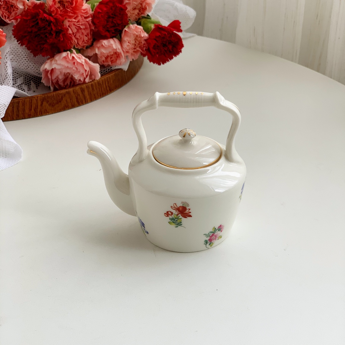 Frische Nette Blumen- Kleine Teekanne Keramik Teekanne Mini Teekanne Kleine Teekanne Kapazität über 200 Ml