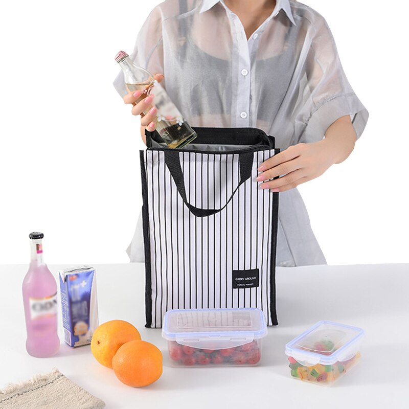 Sac à déjeuner isolé Portable pour femmes hommes boîte à dîner thermique refroidisseur poche école Bento fourre-tout organisateur de voyage pique-nique nécessaire