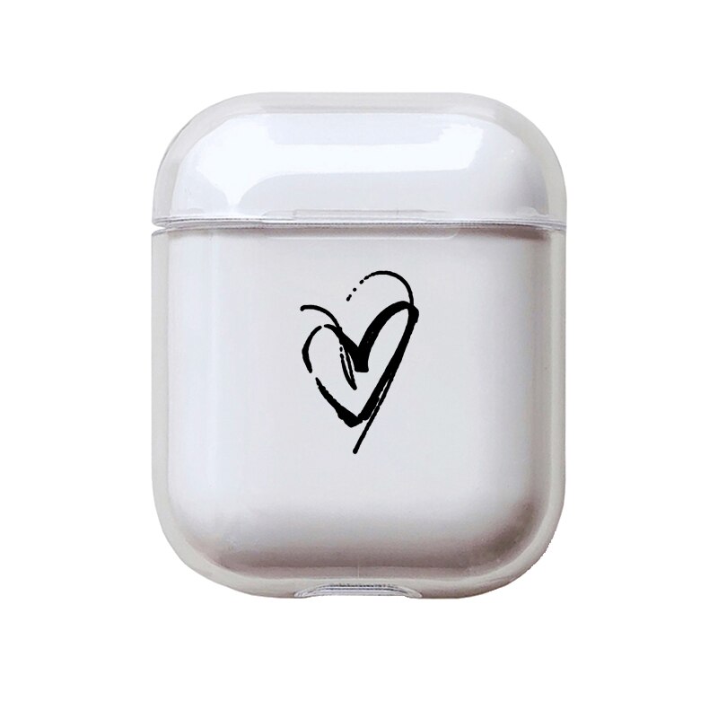 Soft Cute Air Pods Case For Apple Airpods Case Luxury Simple Love Transparent Airpods Case in Bluetooth Earphone Accessories: I201052