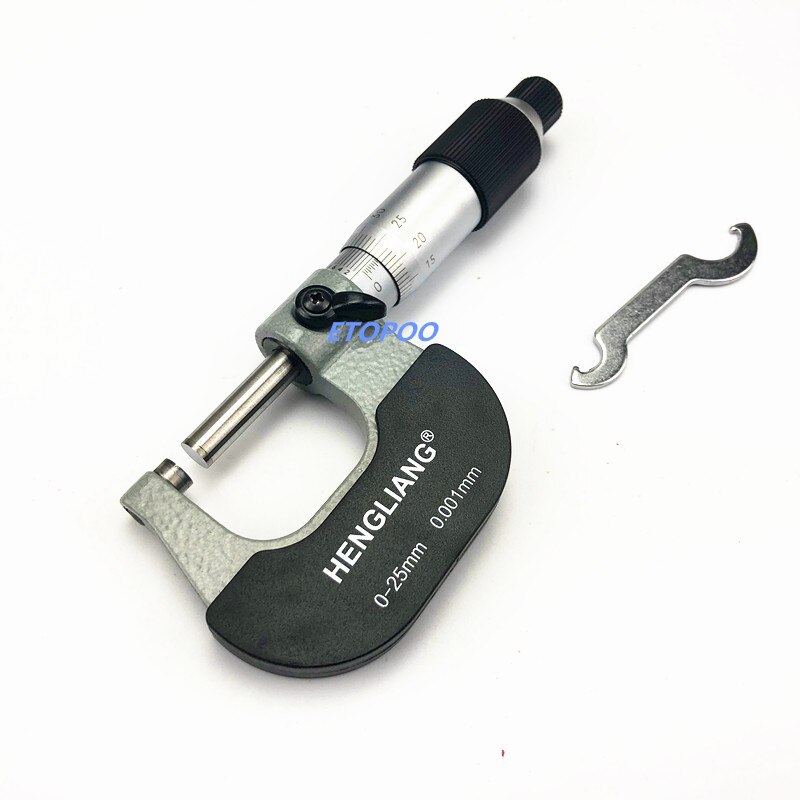 Mikron udvendigt mikrometer 0-25mm 0.001mm kalibrering måleværktøj til målemåler tykkelse