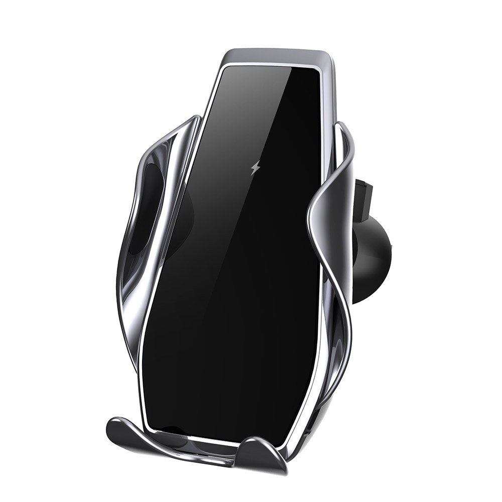 Fdgao 15w automatische infraroodsensor auto ventilatierooster draadloze oplader telefoonhouder voor iphone 11 pro xs xr  x 8 samsung  s20 s10: 15w type c zilver