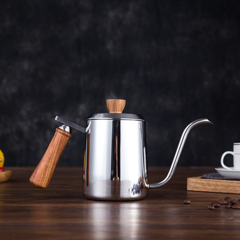350ml/600ml Coffee Tea Pot 304 Stainless Steel Long Narrow Gooseneck Spout Kettle Hand Drip Kettle Pour Over Coffee pot With lid: 600ML