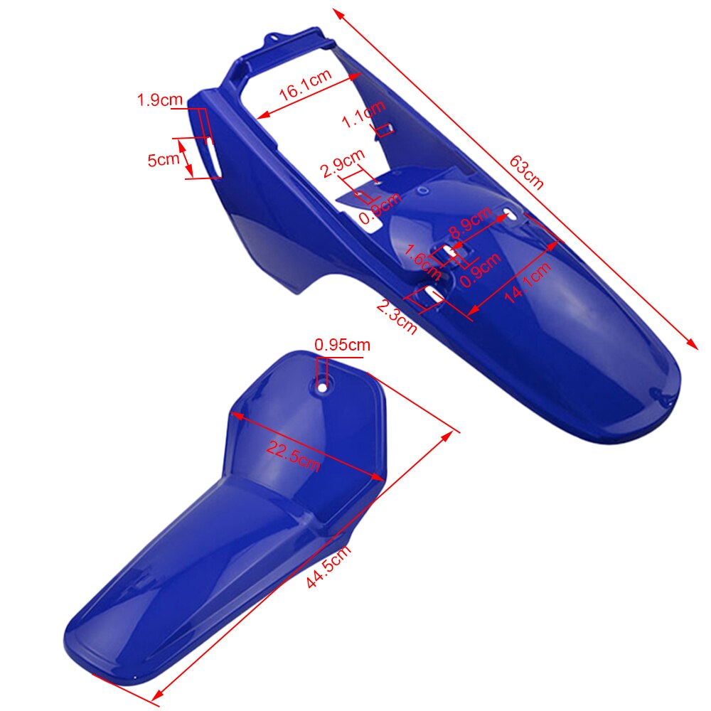 Svart blå vit plast fram/bak stänkskärm skal kåpa kit passform yamaha  pw80 py80 peewee smuts cykel motorcykel delar