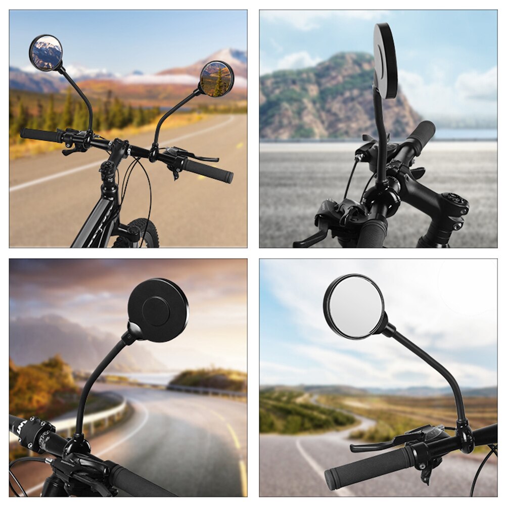 MTB Bicycle Handlebar Rearview Mirror Adjustable Angle Wide Range Back Sight Reflector Convex Rear View Mirrors
