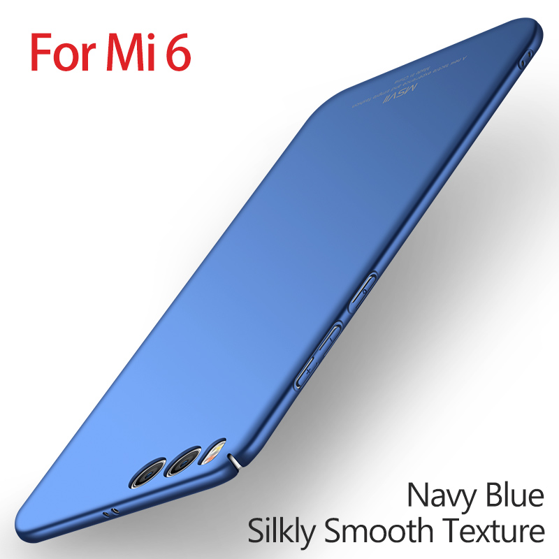 Xiaomi Mi 6 Case msvii Luxe Hard PC F xiaomi mi6 pro global case cover Ultradunne Bescherming coque Voor Xiomi Mi6 telefoon gevallen: Simple Navy Blue