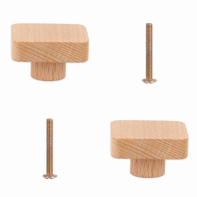 Round Wooden Cabinet Knobs Wood cupboard Furniture Wardrobe Drawer Pulls Handles with Screws for Wardrobe Dresser Closet: WHITE