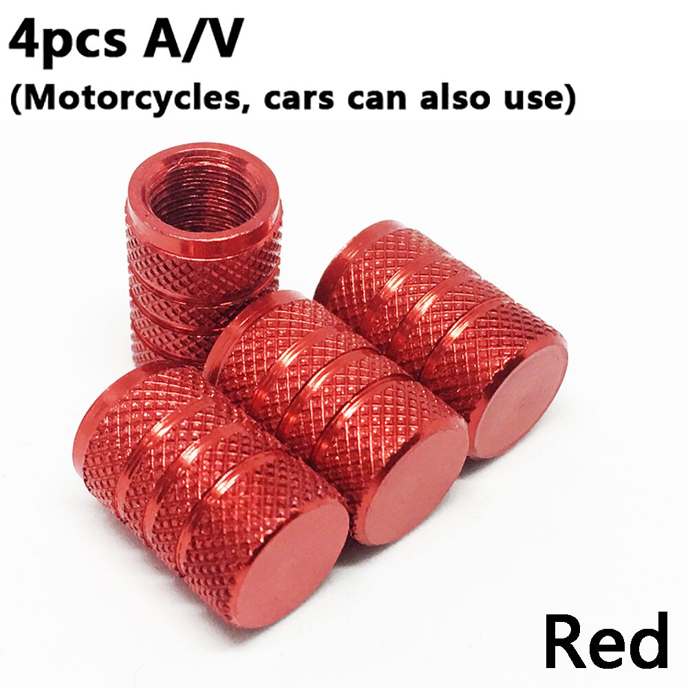 4Pcs Bike Wheel Tire Covered Car Motorcycle Truck universal Tube Tyre Bicycle AV SV American AIR Valve Cap Dustproof 10 colors: American 4PCS Red