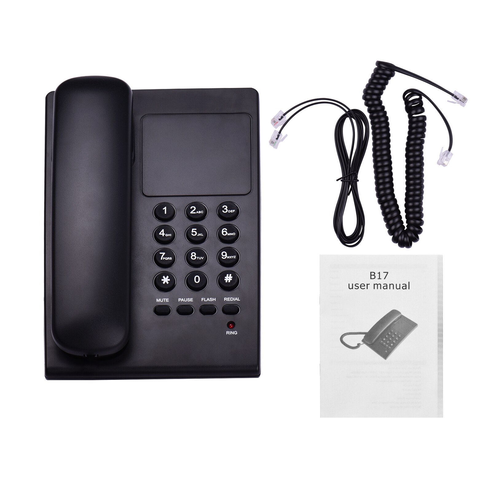 Corded Phone Desk Landline Phone Wall Mountable Telephone Support Ringer/Handset Receive Volume Control Flash Mute Function