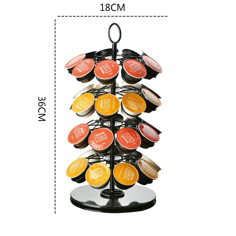 Practical Coffee Capsules Holder Rack Rotary Capsule Tower Stand For Nespresso/Dolce Gusto/K-Cup Coffee Capsules
