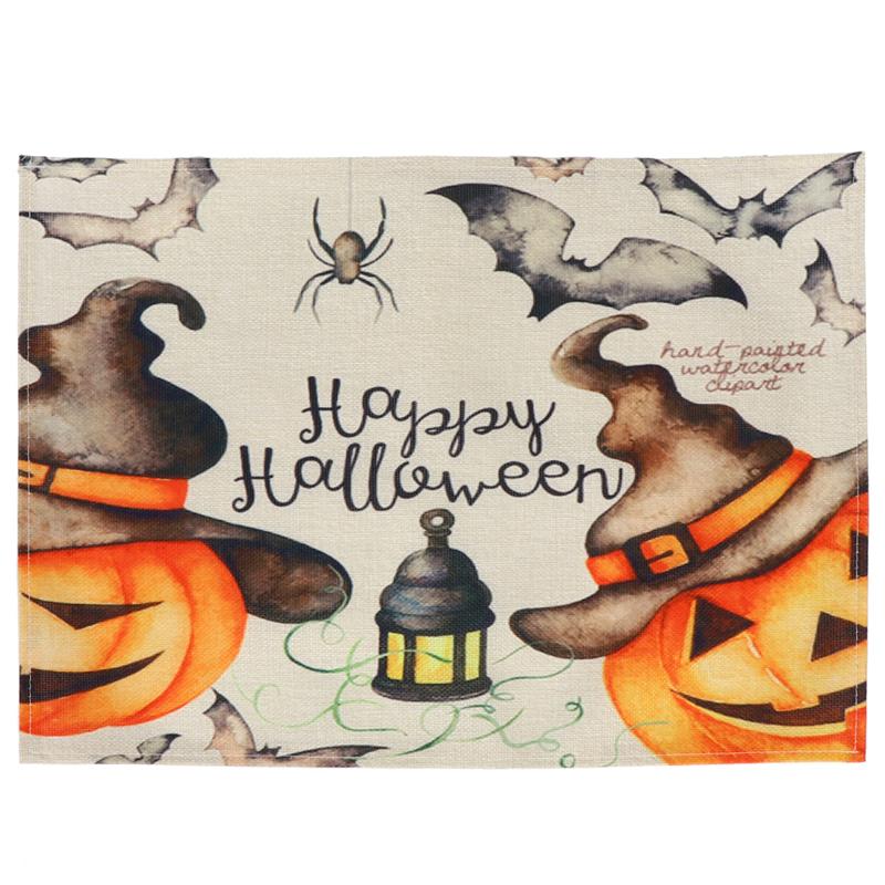 2 stk lækkert servicemåtte tallerken tallerken skål pude smart bord dækkeserviet varmeisolerende pude til halloween indretning brug: B