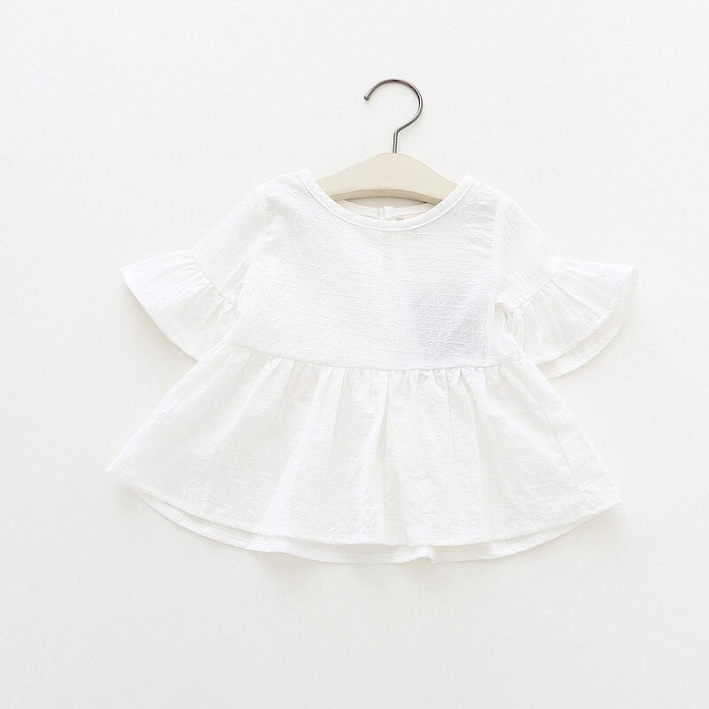 Meisjes t-shirt 4 kleuren zachte katoenen kinderkleding baby meisjes t-shirts peuter zomerkostuums casual meisjes t-shirts: Wit / 24m