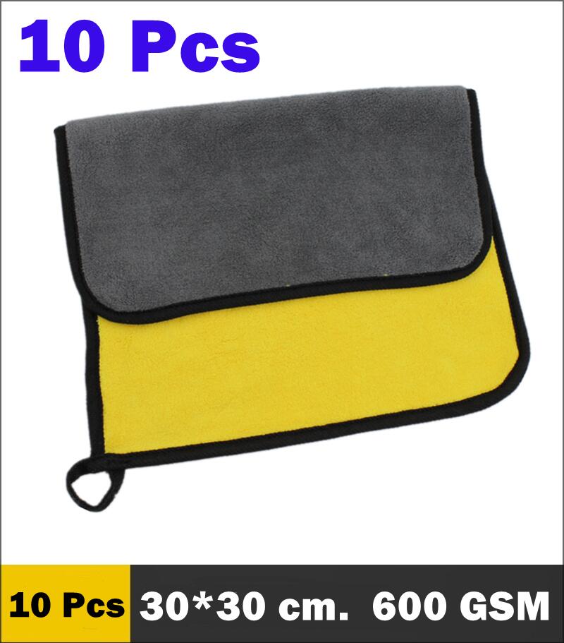 2/3/5/10 Pcs Car Wash Microfiber Towels Super Thick Soft Plush Cloth For Washing Cleaning Drying Absorb Wax Polishing: Gold