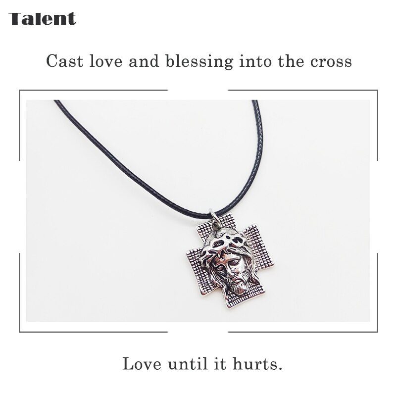 Talent Kroon Metalen Verzilverd Jesus Cross Vintage Legering Roestvrij Vrouwen Hanger Mode Kettingen Sieraden Mannen Ketting Persoo