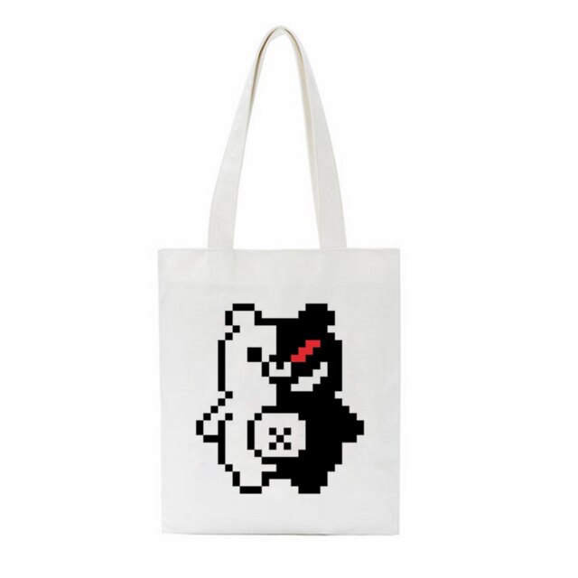 Janpan Anime Kokichi Oma Women Harajuku Casual Female Shoulder Canvas Bag Large Capacity Tote Bag Reusable Ladies Shopping Bags: 10