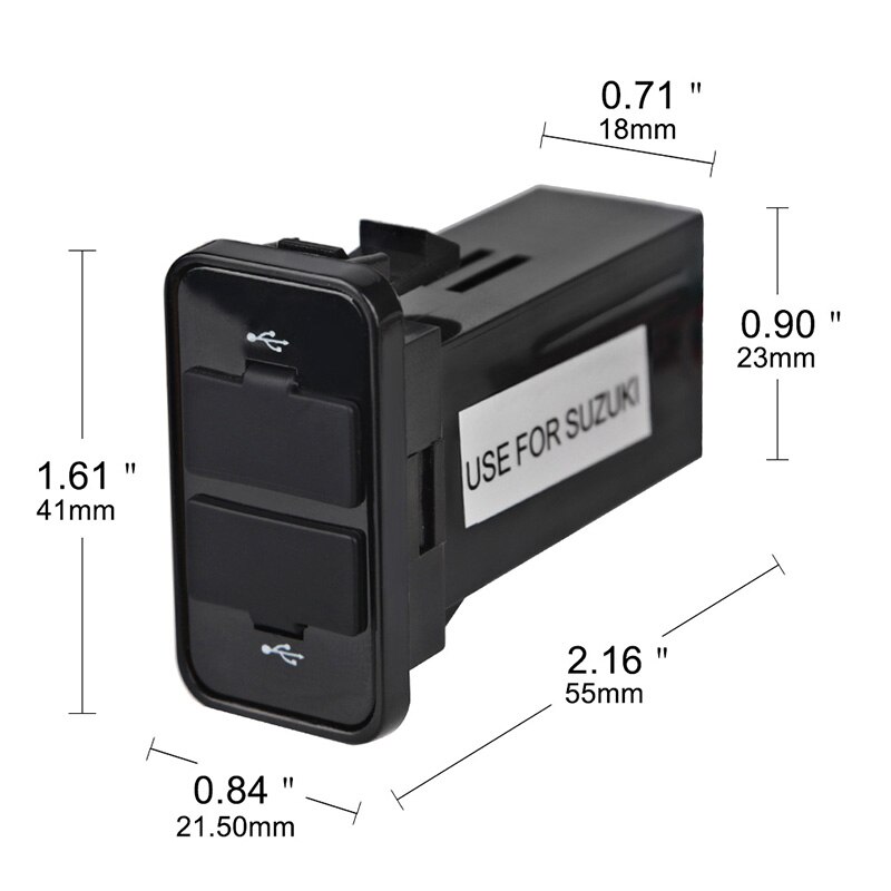 Dubbele USB Stopcontact Voor Auto USB Charger Socket Interface Autolader Adapter Voor Suzuki Mobiele Telefoon Autolader