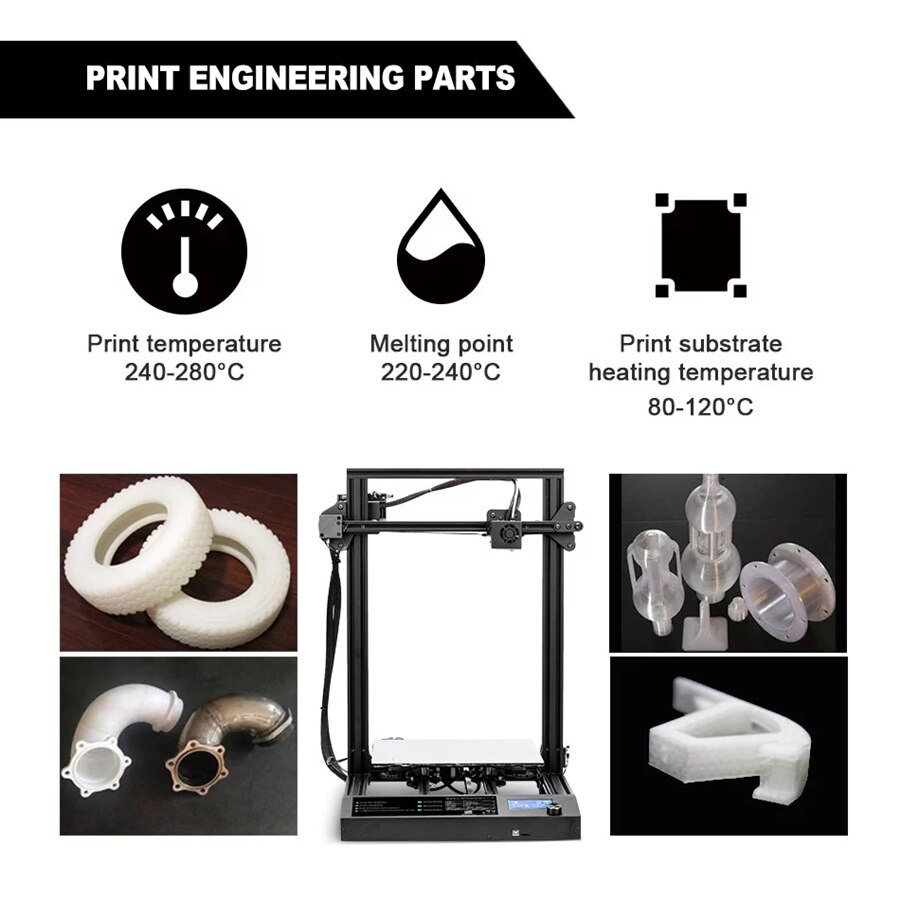 PA Nylon – Filament pour imprimante 3D, haute résistance à la traction, 1.75mm 1KG/500g/250g, bonne flexibilité, matériau d&#39;impression 3D