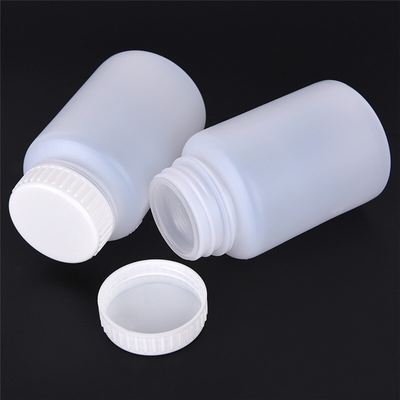 2 Pcs 100ml Cylinder Shaped Clear Plastic Chemical Storage Reagent Bottle