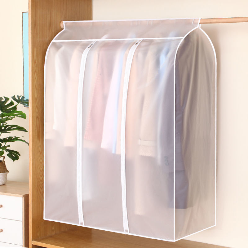 Verdikking Stofkap Voor Kleding Transparante Jas Dust Covers Jas Jurk Kledingstuk Cover Rits Kleding Case Closet Organizer