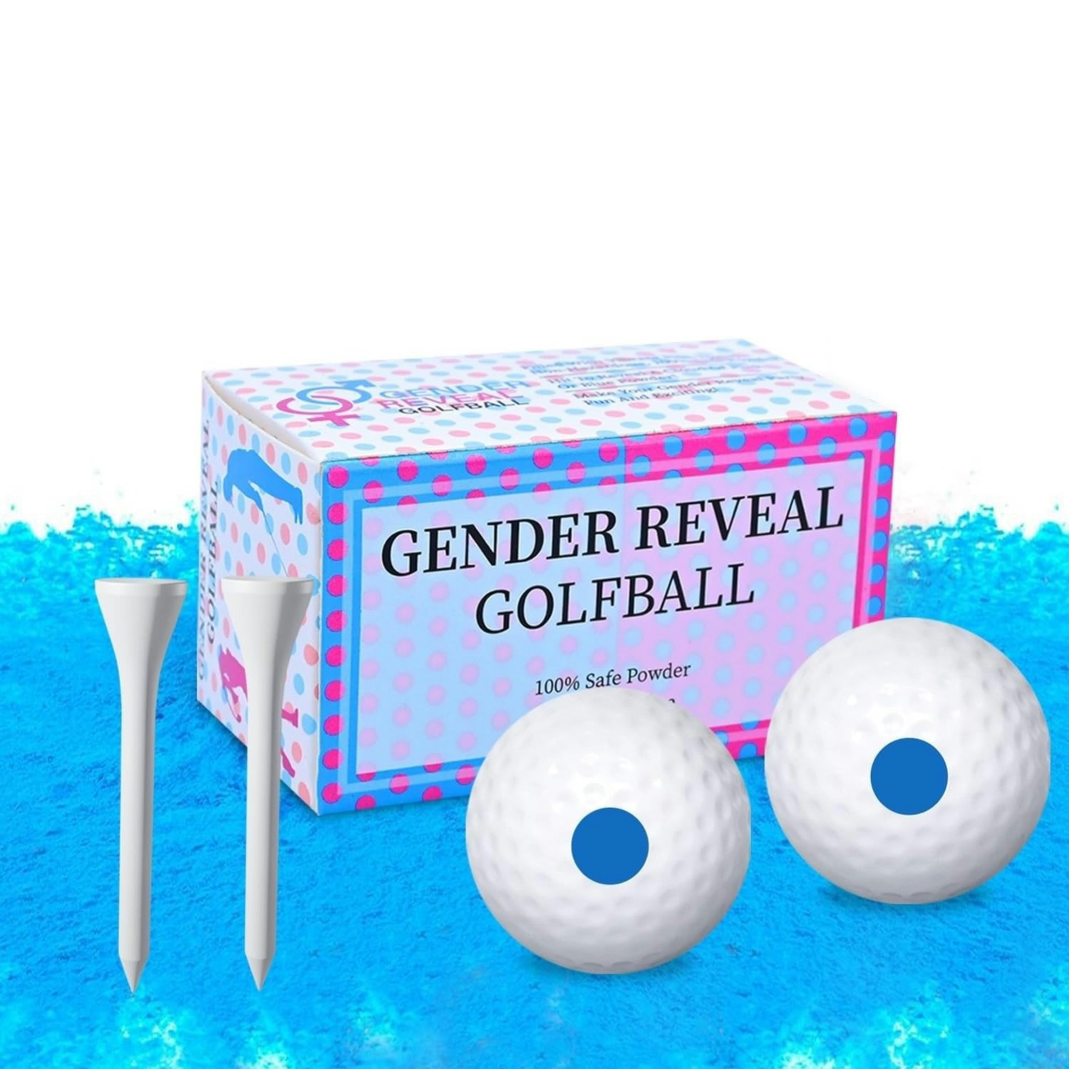 Gender Reveal Golf Exploding Golf Ball Girl or Boy Baby Shower Reveal Birthday Party Supplies Exploding Powder Biodegradable: Fluorescence Yellow