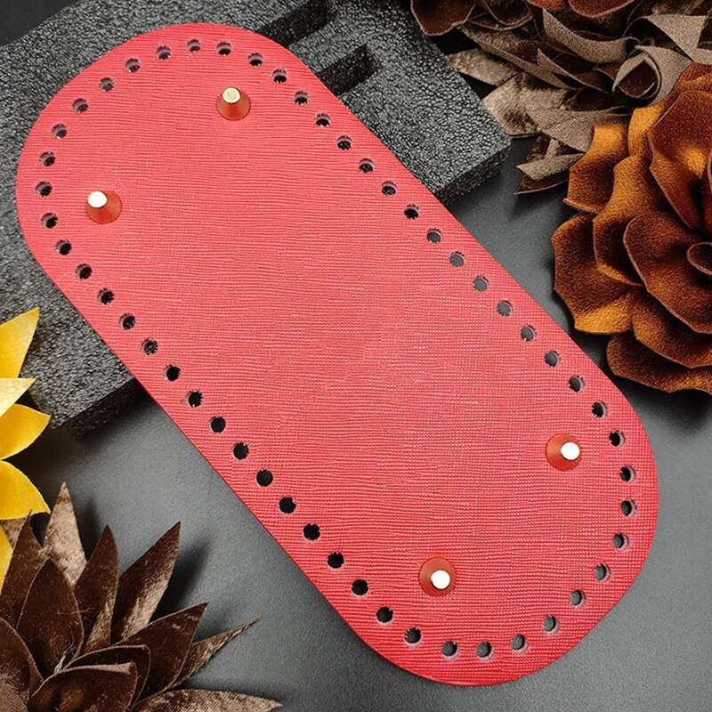 1PC Handbag Making Purse Bag Bottom Base Shaper Oval DIY Tote Bag Leather Accessories 10x22cm: red