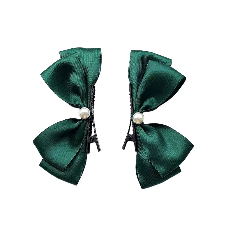 Pinzas para el pelo con lazo tridimensional, horquillas para el pelo, accesorios para el cabello, pasadores encantadores, tocado para niños, 2 piezas: Verde