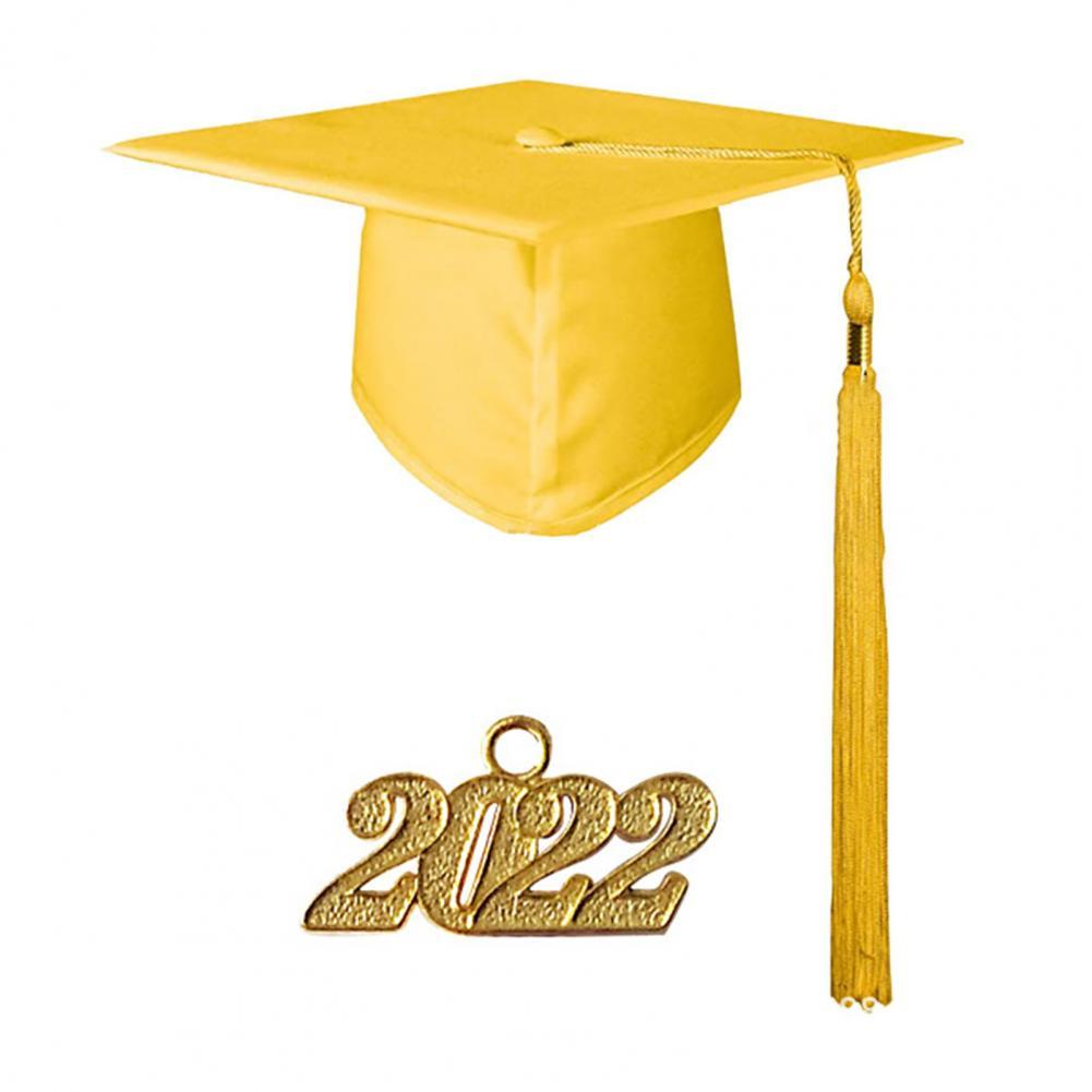 2022 Memorable Graduation Cap 2022 Fabric Practical Coloful Graduation Cap Decoration for Student: YELLOW