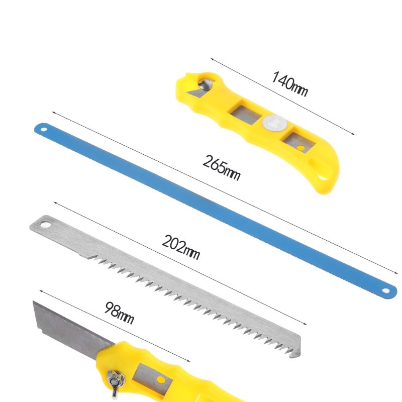 10" 3 In 1 Mini Saw Easy Release Aluminum Saw Hacksaw with Rubber Handle