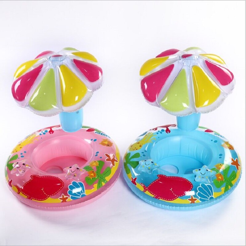 Children's cartoon umbrella inflatable swim ring Crash-proof water supplies baby paddles in the boat