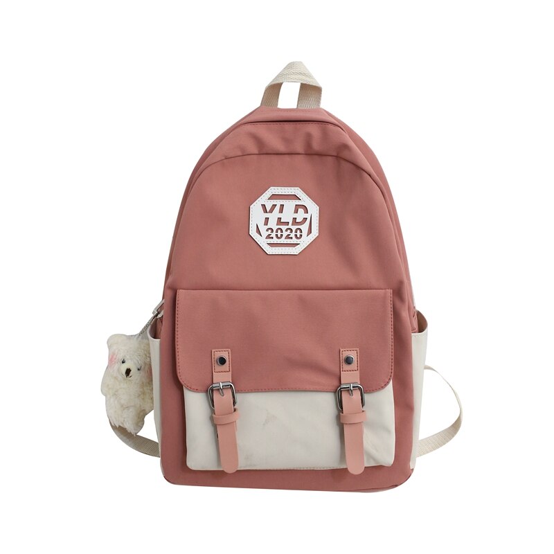 Dcimor waterdichte nylon damesrugzak met riemgesp, clamshellrugzak voor tienermeisjes, schooltas, reismochilas: Rood