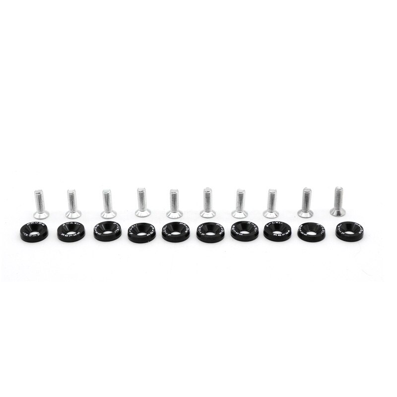 Aluminum Fender Washers kit 1set=10pcs washers and bolt FS-JDM04: Black