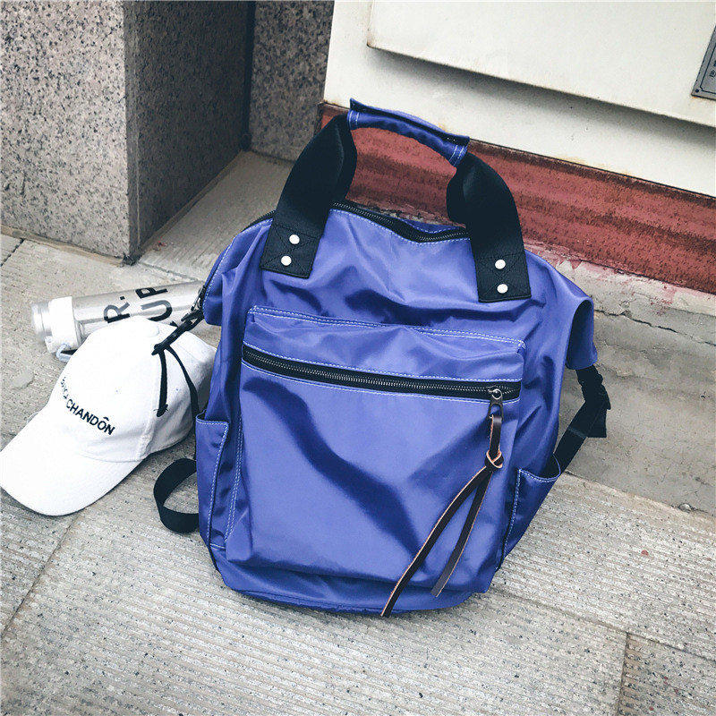 TTOU Nylon sac à dos femmes sacs à dos décontractés dames haute capacité retour au sac d'école adolescentes voyage étudiants Mochila Bolsa: Dark Blue