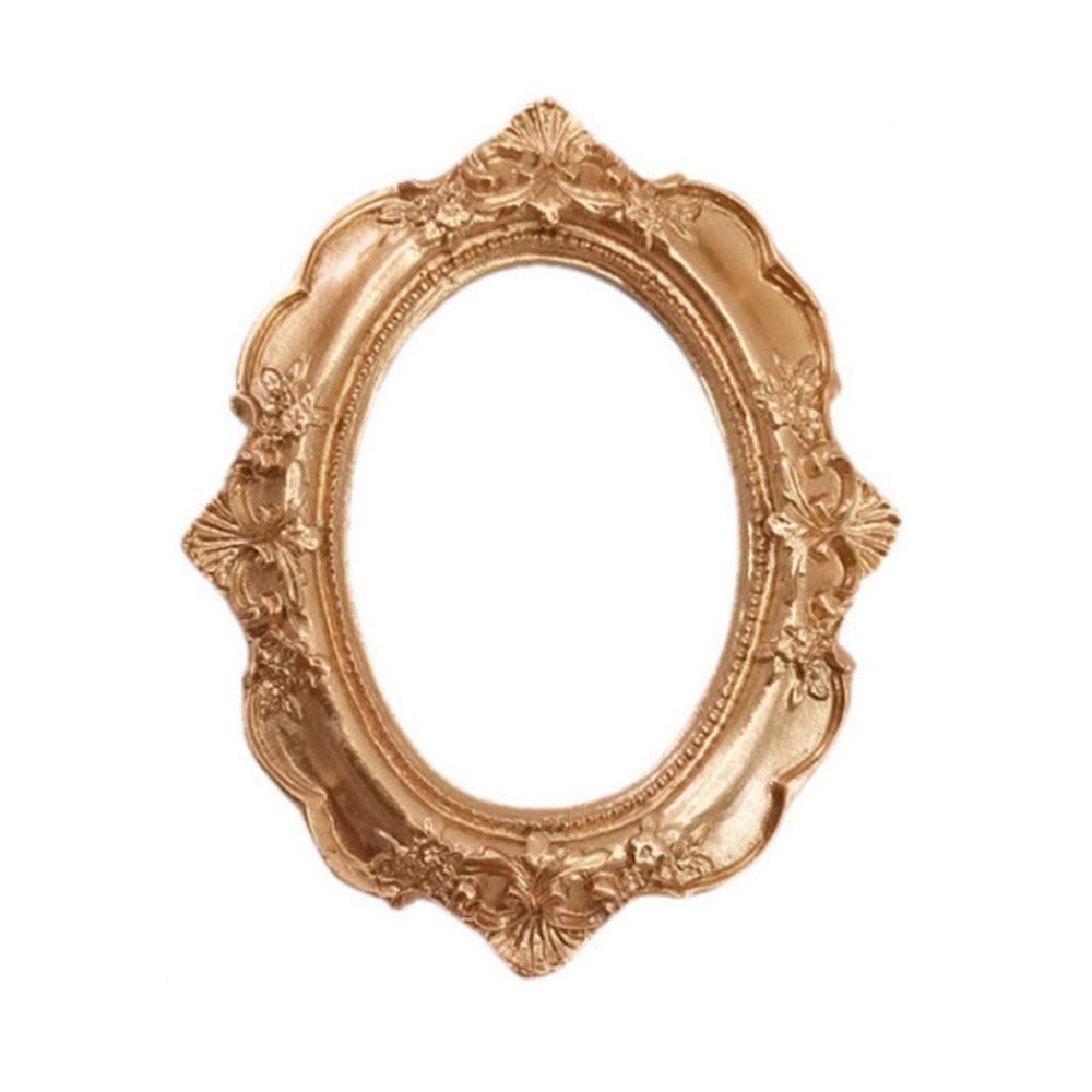 Europäischer viktorianischer Stil goldener retro-Fotorahmen Bilderrahmen Nagel Kunst Schmuck Dekoration Ohrringe Halskette Anzeige Gestell: Weiß