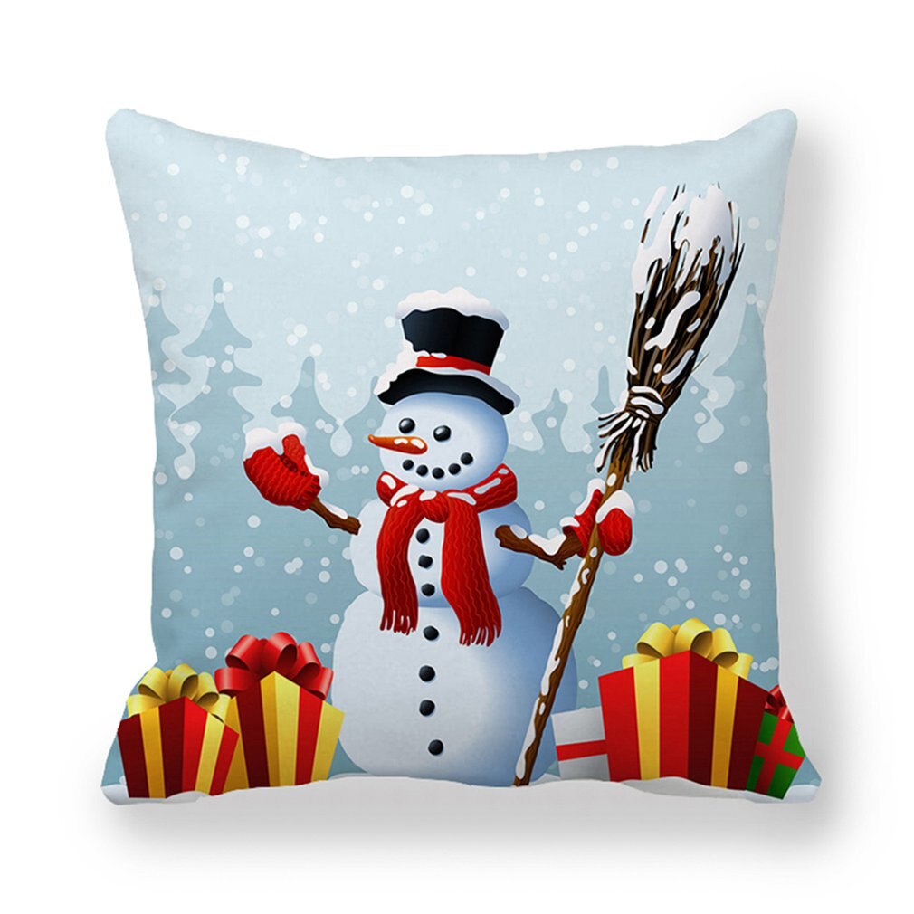 Eland hert kerstman sneeuwpop kerst kussenhoes sierkussen kerst jaar decoratie huisdecoratie polyester kussensloop: 35