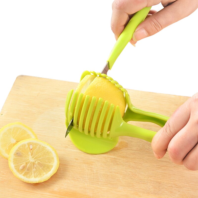 Clip Fruit Groente Slicer Tool Aardappel Tomaat Ui Citroen Shredders Slicers Groente Fruit Slicer Cutter Houder Keuken Gadget