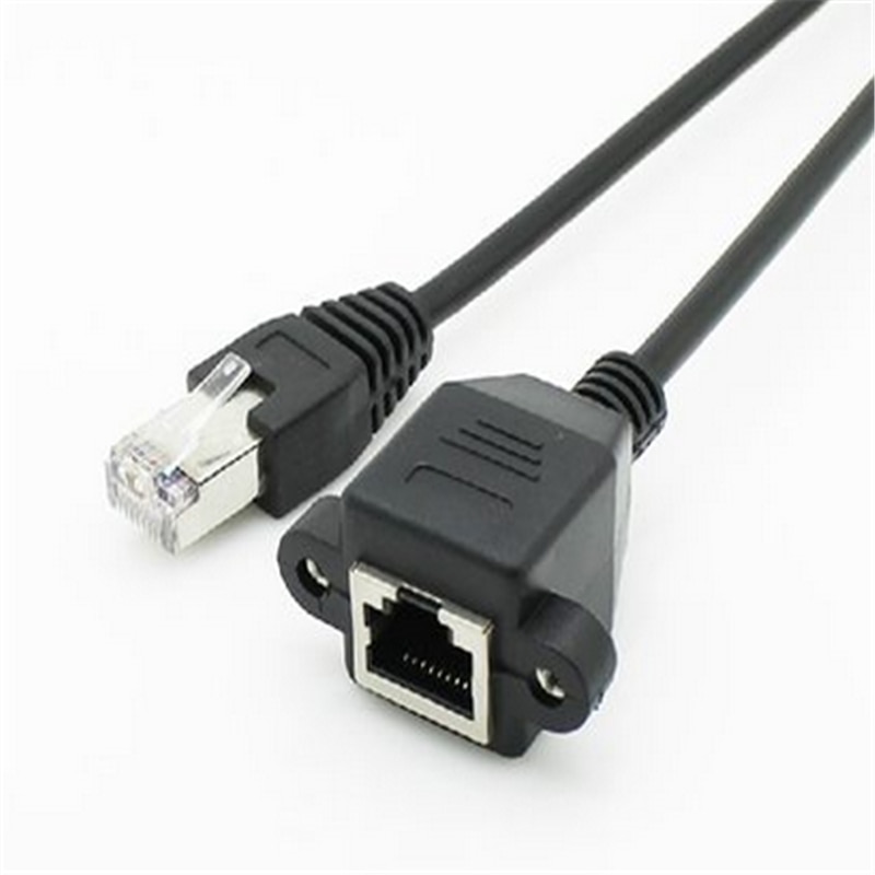 1 stücke 30cm 8Pin RJ45 Kabel Männlich zu Weiblich Schraube Panel Montieren Ethernet LAN Netzwerk 8 Pin Verlängerung Kabel