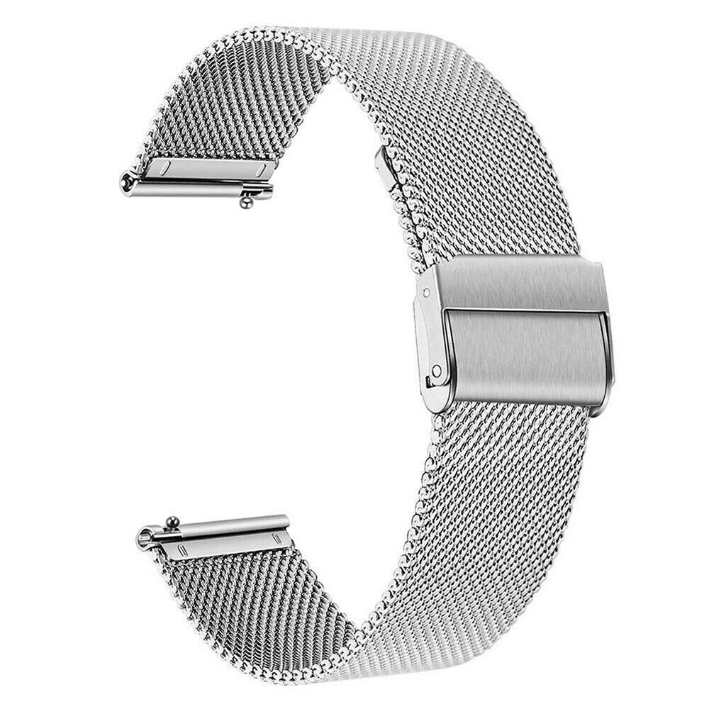 Voor Garmin Venu Sq Bewegen 3 Forerunner 245 645 Muziek Band Quick Release Horloge Milanese Rvs Horlogeband 20Mm horloge Band: Silver