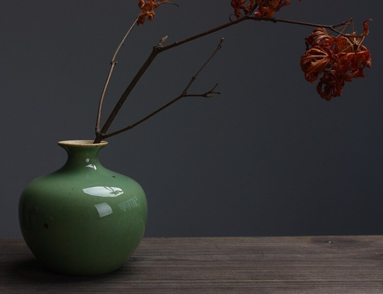 Jingdezhen vase en céramique à la main Mesa art articles d'ameublement: kaki foncé