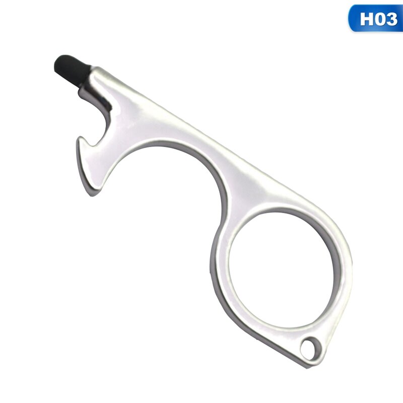 Portable Door Opener Tool Keychain Tool For Outdoor Public Door Handle Touchscreen Button Bottle Opener Keychain: H03
