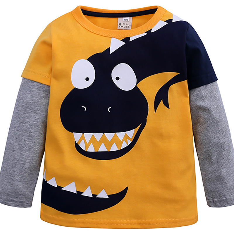 Kinderen T-shirts voor Jongens Kleding Baby Boy Tops Herfst Kids T-shirt Dier Applique Katoen Jongens Tees Shirts