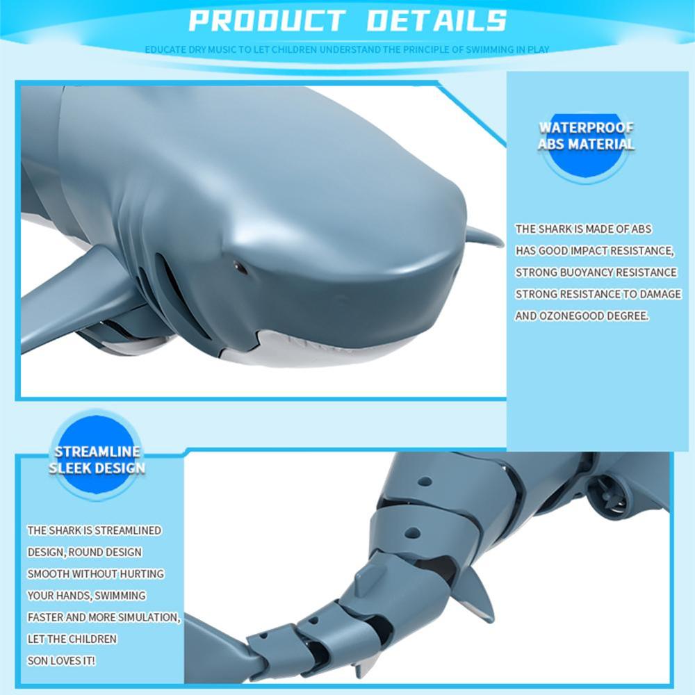Robot tiburón submarino para niños y adultos, juguete eléctrico con Control remoto, bañera de animales, piscina, de amor