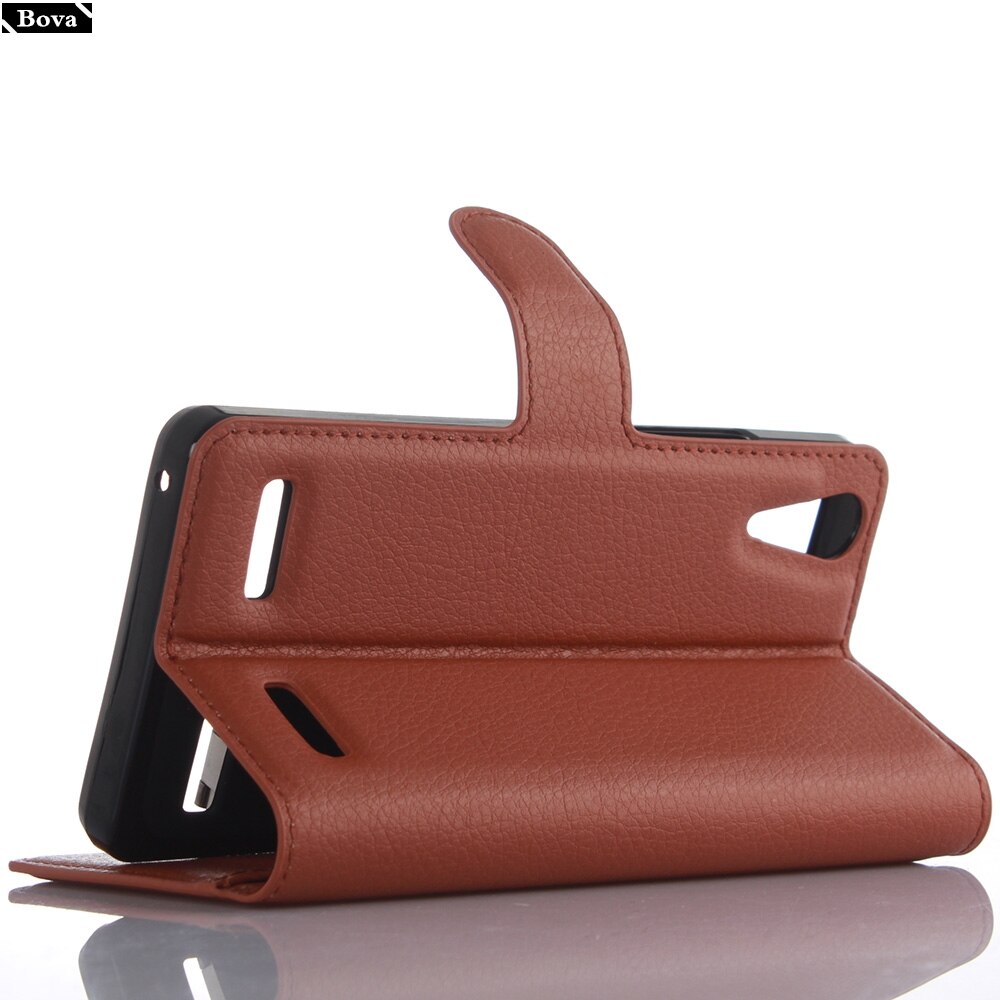 PU Leather Wallet Phone Case - for Lenovo A6010 - Card Holder & Kickstand - Protective Flip Cover
